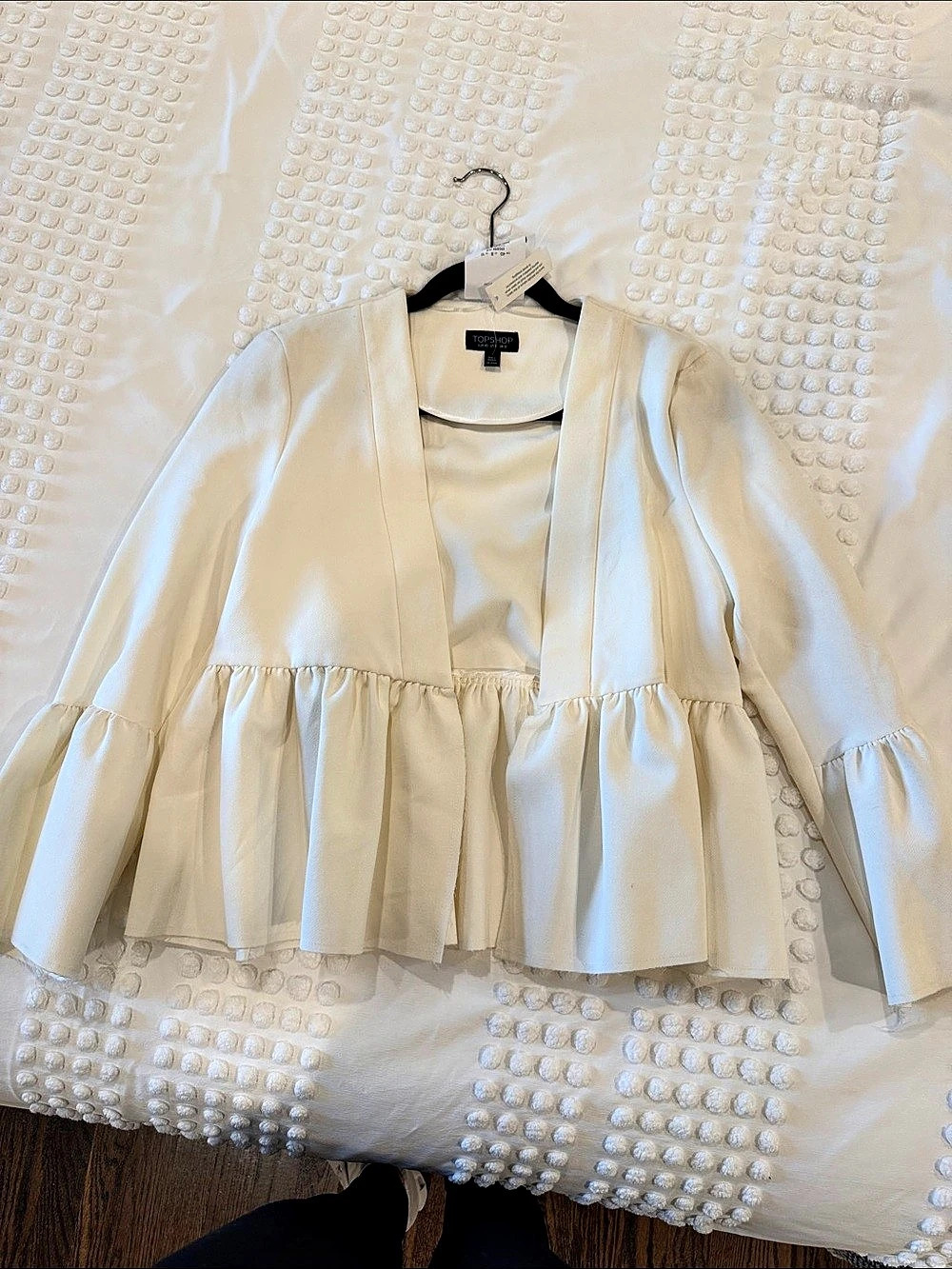 Topshop White Peplum Blouse